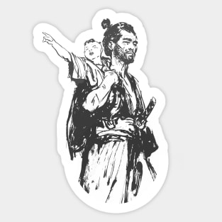 lone wolf and cub Sticker